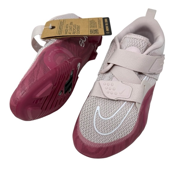 Nike Women’s Size 7 SuperRep Cycle 2 Next Nature Barely Rose Spinning Cleats NWT - Picture 1 of 9
